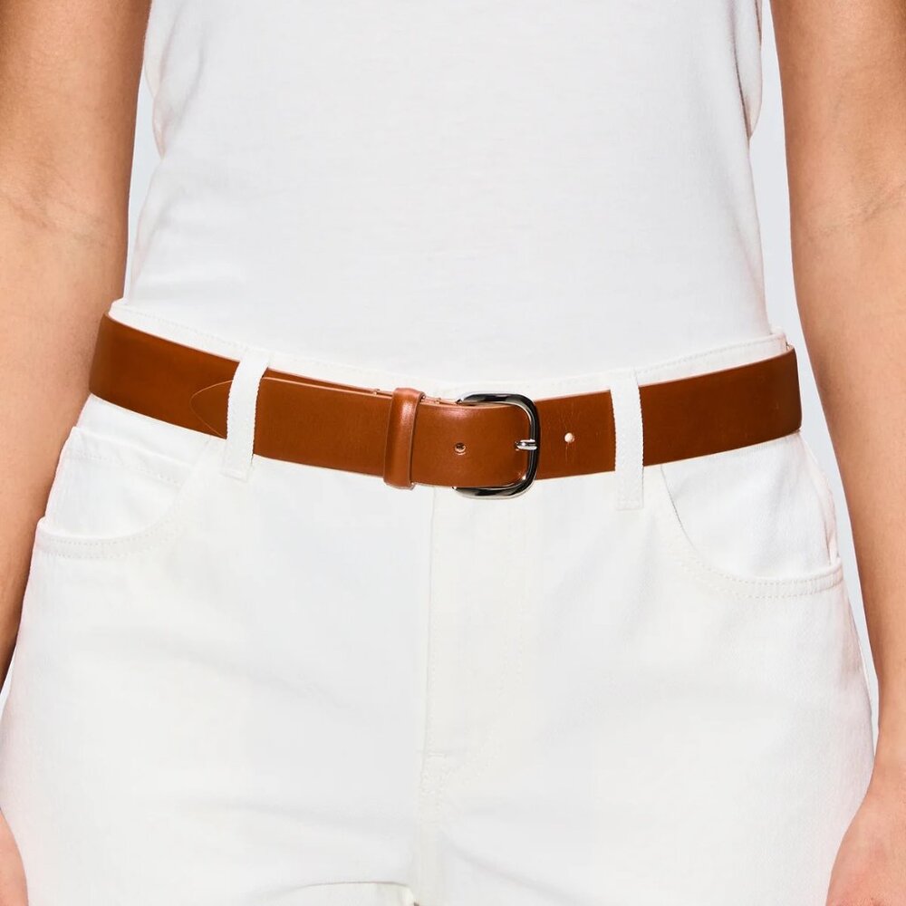 Dehanche Jeanne Sleek Leather Belt Terre Silver XS - Picture 3 of 3